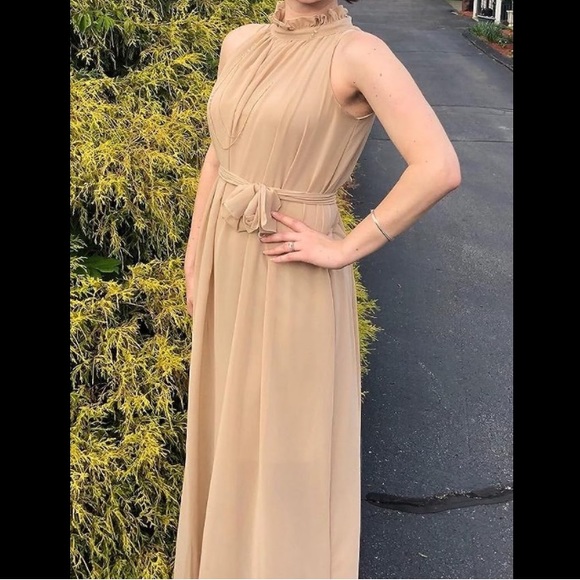 Chiffon Halter Neck Bridesmaids Dress - Picture 10 of 10